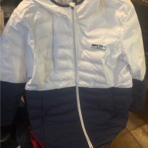 NFL White and Navy Puffer Jacket